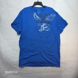 American Eagle Mens XXXL Blue Athletic Fit Graphic T-Shirt Eagle Logo 2351-23446